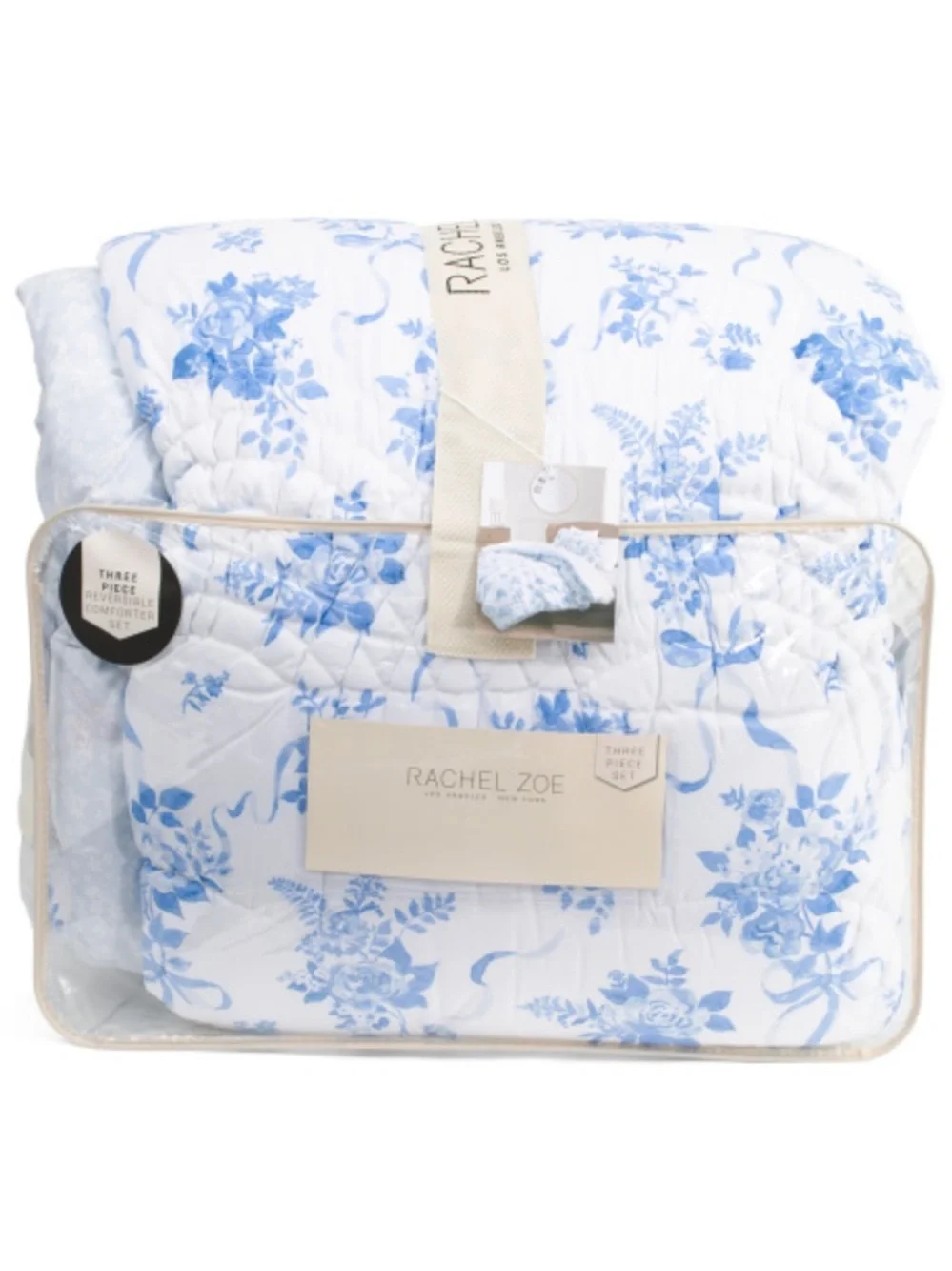 Rachel Zoe Blue and White Floral Comforter Set